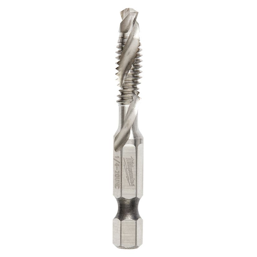 Milwaukee SHOCKWAVE 48-89-4873 1-Piece Impact Drill Tap, For Use With Impact Drivers and Drill Drivers, SAE Measurement System, 1/4-20 UNC